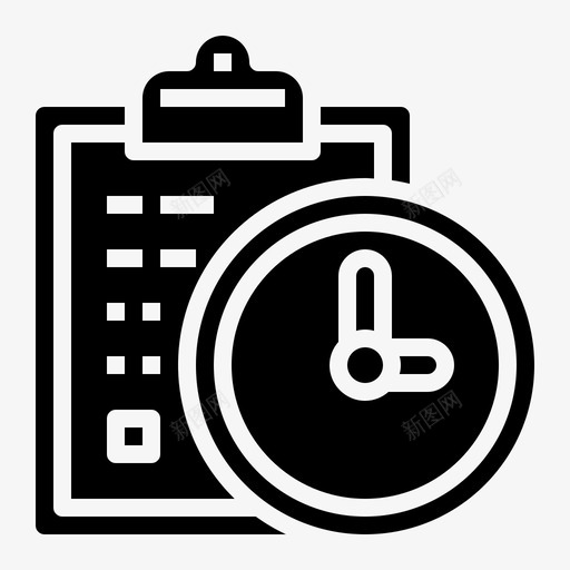 检查表时间63填写图标svg_新图网 https://ixintu.com 填写 时间 检查表