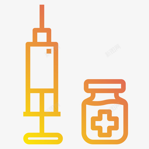 注射器医用214梯度图标svg_新图网 https://ixintu.com 医用 梯度 注射器
