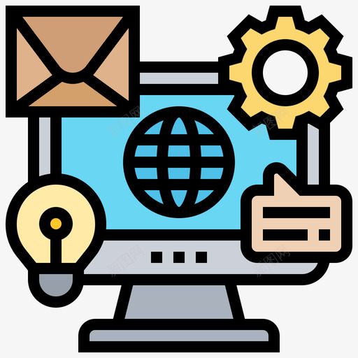 全局seo134线性颜色图标svg_新图网 https://ixintu.com seo 全局 线性 颜色
