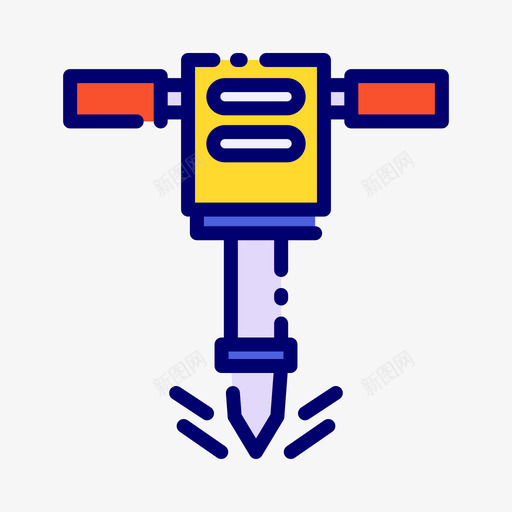 手提钻劳动节4线性颜色图标svg_新图网 https://ixintu.com 劳动节 手提 线性 颜色