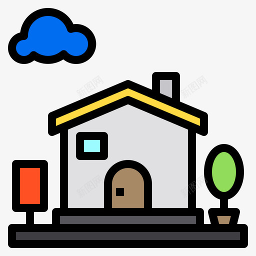住宅75号楼线性颜色图标svg_新图网 https://ixintu.com 75号楼 住宅 线性 颜色