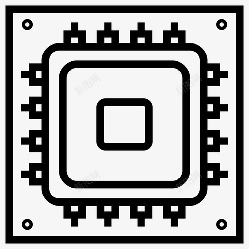 微处理器中央处理器计算机芯片图标svg_新图网 https://ixintu.com cpu 中央处理器 图标 微处理器 硬件 线图 芯片 计算机