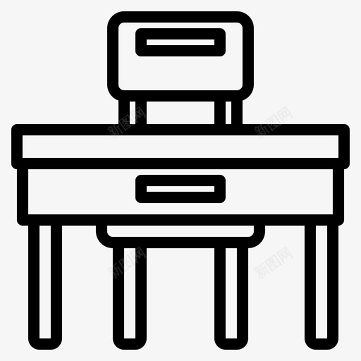 书桌105学校直线型图标svg_新图网 https://ixintu.com 书桌 学校 直线 线型