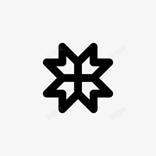 装饰开花花卉图标svg_新图网 https://ixintu.com 圆顶 开花 民间艺术 直线 花卉 装饰