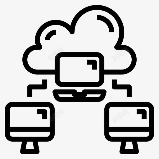 计算云系统1线性图标svg_新图网 https://ixintu.com 系统 线性 计算