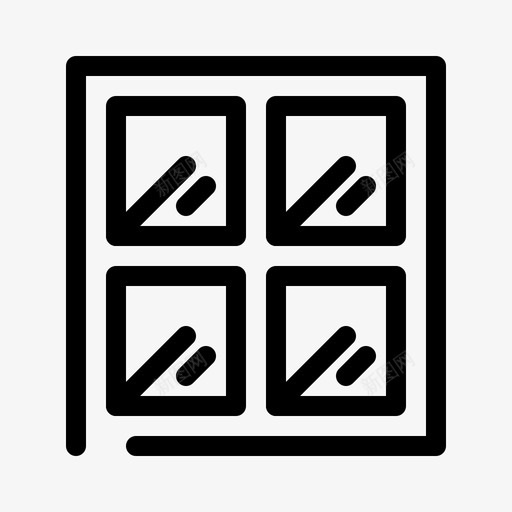 窗户建筑施工线图标svg_新图网 https://ixintu.com 建筑 施工 窗户