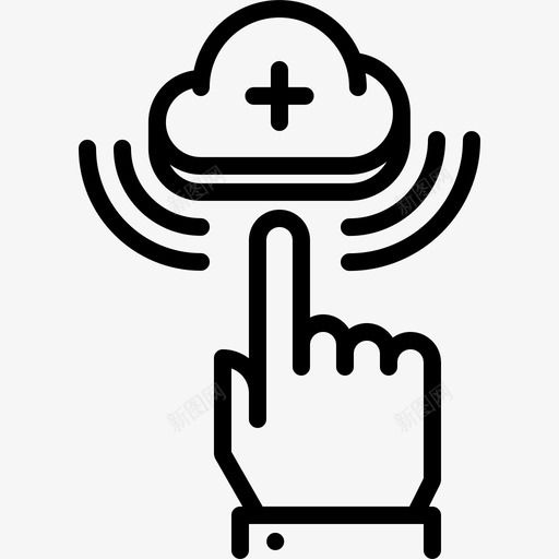 云计算云技术31线性图标svg_新图网 https://ixintu.com 云计算 技术 线性