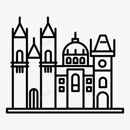 布拉格城堡捷克图标svg_新图网 https://ixintu.com 城堡 城市 布拉格 捷克 目的地 纪念碑