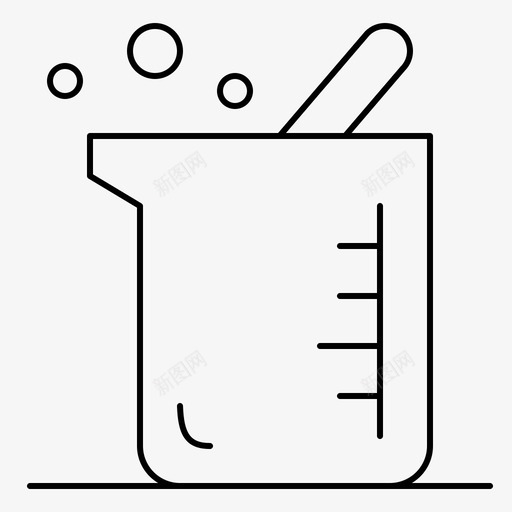 烧杯生物化学生物学图标svg_新图网 https://ixintu.com 烧杯 生物化学 生物学 细线