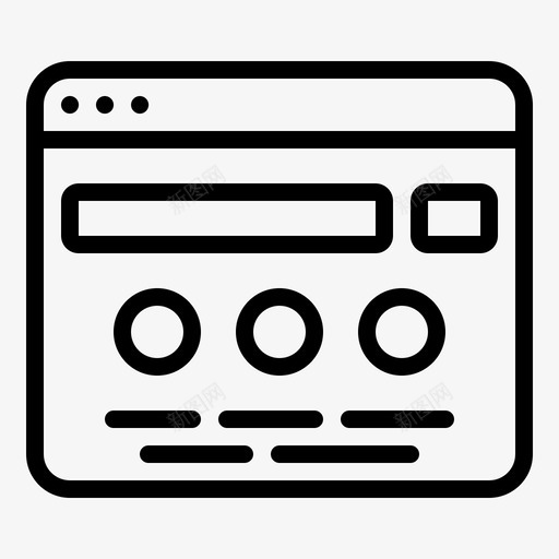 搜索引擎网站布局原型图标svg_新图网 https://ixintu.com 原型 布局 搜索引擎 用户界面 线框 网站 网页设计