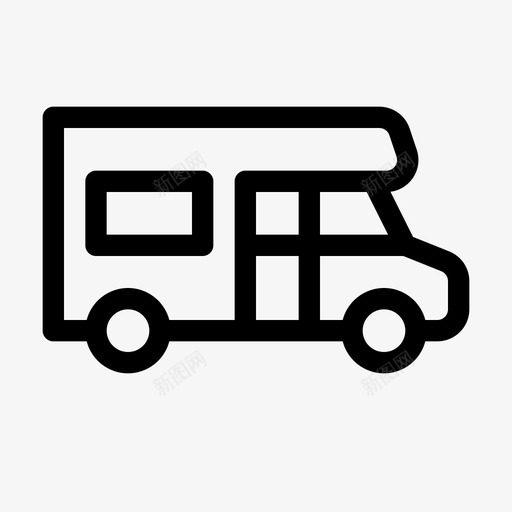 房车汽车露营车图标svg_新图网 https://ixintu.com 休闲 房车 旅行车 汽车 露营 驾车