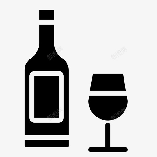 酒香槟圣诞节图标svg_新图网 https://ixintu.com 圣诞节 晚餐 纹章 香槟