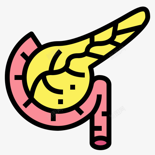 胰腺人器官6线色图标svg_新图网 https://ixintu.com 器官 线色 胰腺