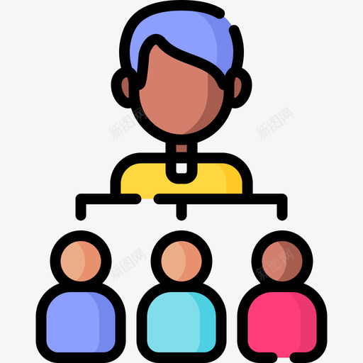 组织结构图在线营销24线性颜色图标svg_新图网 https://ixintu.com 在线 线性 组织 组织结构 结构图 营销 颜色
