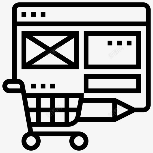 在线购物在线市场9线性图标svg_新图网 https://ixintu.com 在线 在线购物 市场 线性