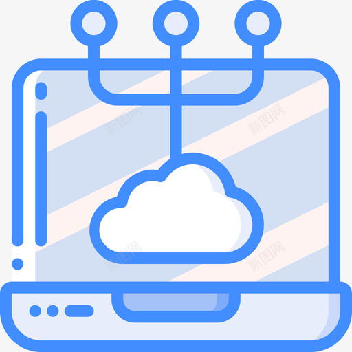 连接云23蓝色图标svg_新图网 https://ixintu.com 蓝色 连接