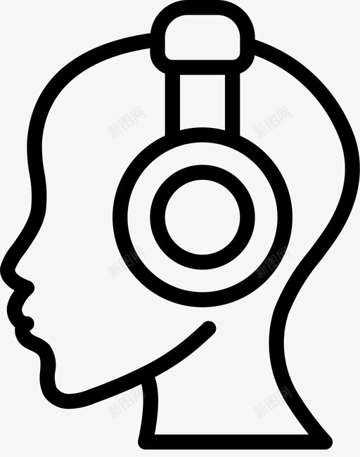 耳机收音机9线性图标svg_新图网 https://ixintu.com 收音机 线性 耳机