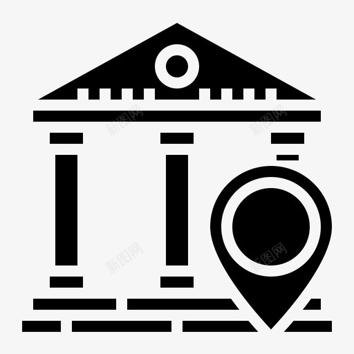 博物馆银行108填充图标svg_新图网 https://ixintu.com 博物馆 填充 银行