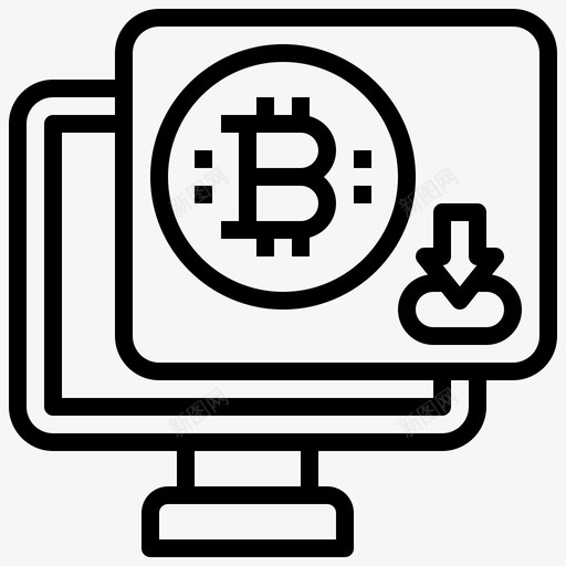 比特币深色网络8线性图标svg_新图网 https://ixintu.com 比特 深色 线性 网络
