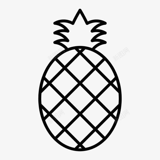 菠萝食物水果图标svg_新图网 https://ixintu.com 健康 图标 水果 系列 维生素 菠萝 蔬菜 食物