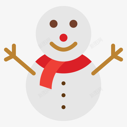 雪人圣诞267平顶图标svg_新图网 https://ixintu.com 圣诞 平顶 雪人
