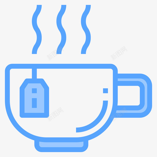 茶杯咖啡店131蓝色图标svg_新图网 https://ixintu.com 咖啡店 茶杯 蓝色