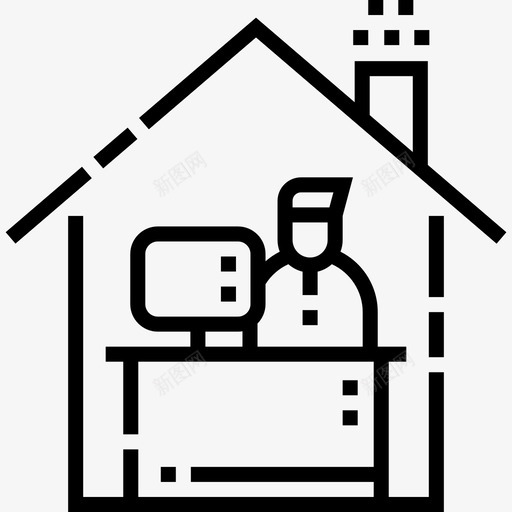 远程工作冠状病毒11型线状图标svg_新图网 https://ixintu.com 冠状 工作 病毒 线状 远程