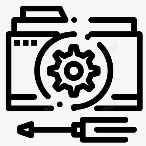 配置文件夹选项图标svg_新图网 https://ixintu.com 工具 数据管理 文件夹 设置 选项 配置