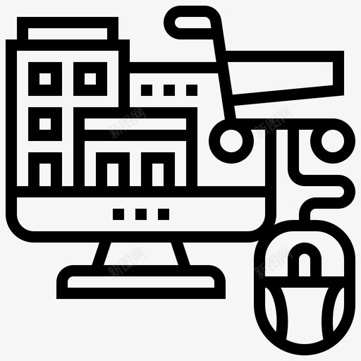 在线购物在线市场9线性图标svg_新图网 https://ixintu.com 在线 在线购物 市场 线性