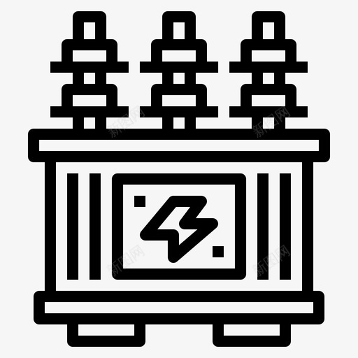 电力变压器能量55线性图标svg_新图网 https://ixintu.com 变压器 电力 线性 能量