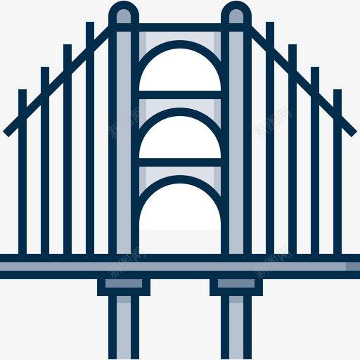 桥城市72线性颜色图标svg_新图网 https://ixintu.com 城市 线性 颜色