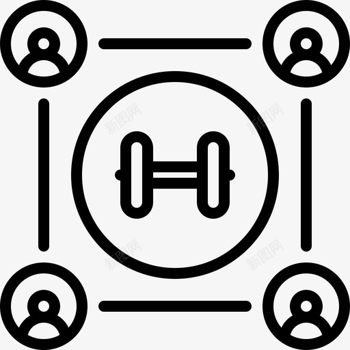 组健身房75直线型图标svg_新图网 https://ixintu.com 健身房 直线 线型