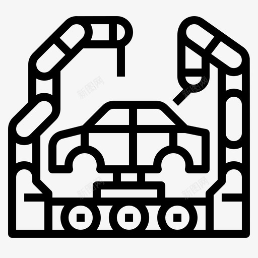 机械臂人工智能90线性图标svg_新图网 https://ixintu.com 人工智能 机械 线性