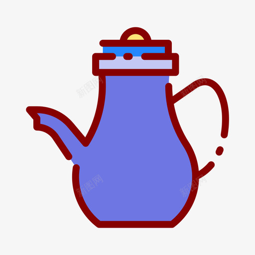 茶壶居家生活23线性颜色图标svg_新图网 https://ixintu.com 居家生活 线性 茶壶 颜色
