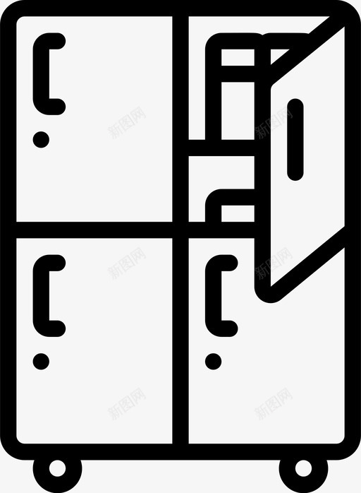 储物柜办公家具3线性图标svg_新图网 https://ixintu.com 储物柜 办公 家具 线性