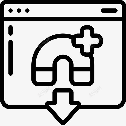 磁性连接深色网3线性图标svg_新图网 https://ixintu.com 深色 磁性 线性 连接