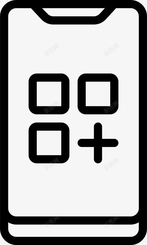 应用程序移动设备管理8线性图标svg_新图网 https://ixintu.com 应用程序 移动 线性 设备管理