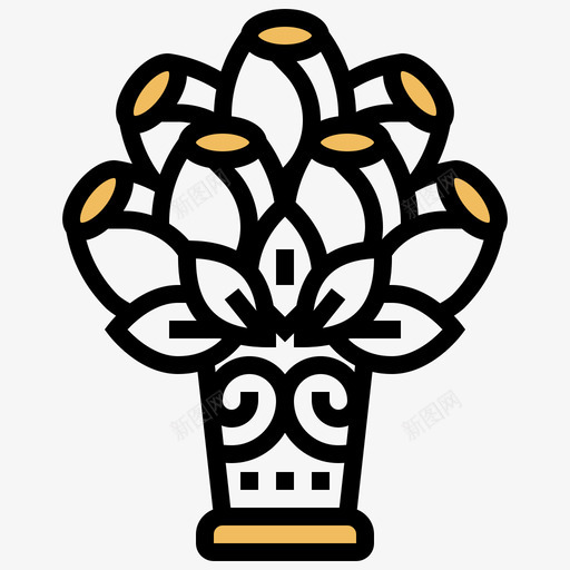 花婚礼222黄影图标svg_新图网 https://ixintu.com 婚礼 黄影