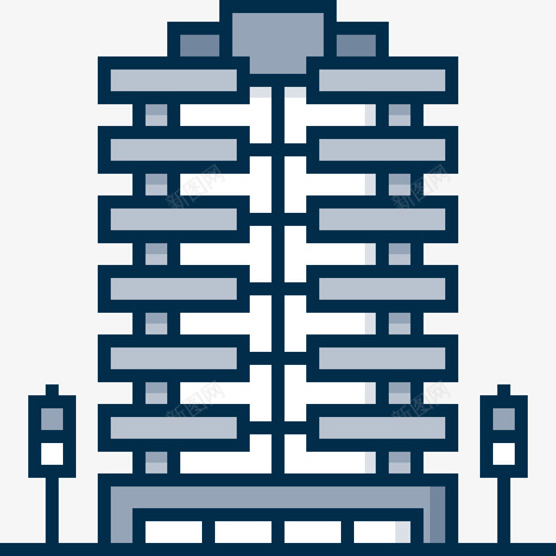 公寓城市72线性颜色图标svg_新图网 https://ixintu.com 公寓 城市 线性 颜色