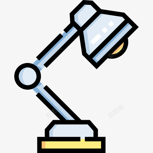 台灯电工工具和元件10线颜色图标svg_新图网 https://ixintu.com 元件 台灯 工具 电工 颜色