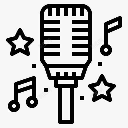 麦克风技术复古图标svg_新图网 https://ixintu.com 复古 录音 技术 摇滚 朋克 麦克风
