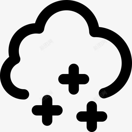 雪天气338轮廓图标svg_新图网 https://ixintu.com 天气 轮廓