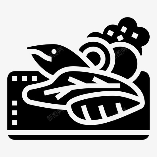鳟鱼海鲜10雕文图标svg_新图网 https://ixintu.com 海鲜 雕文 鳟鱼