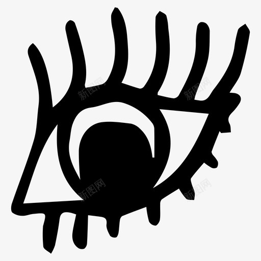 眼睛涂鸦图标svg_新图网 https://ixintu.com 涂鸦 眼睛
