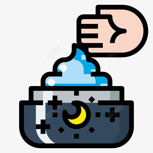 奶油化妆品7线性颜色图标svg_新图网 https://ixintu.com 化妆品 奶油 线性 颜色