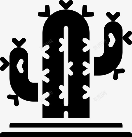 仙人掌植物30填充图标svg_新图网 https://ixintu.com 仙人掌 填充 植物