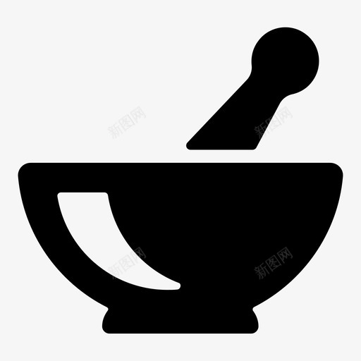 研钵与杵药理学医疗用品3图标svg_新图网 https://ixintu.com 医疗用品 研钵 药理学