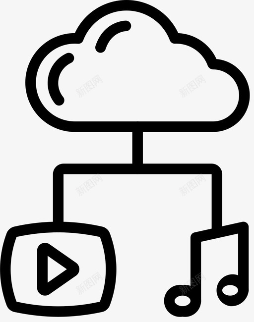 流媒体信息技术13线性图标svg_新图网 https://ixintu.com 信息技术 流媒体 线性