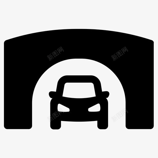 隧道汽车基础设施图标svg_新图网 https://ixintu.com 地下 基础设施 汽车 车辆 隧道