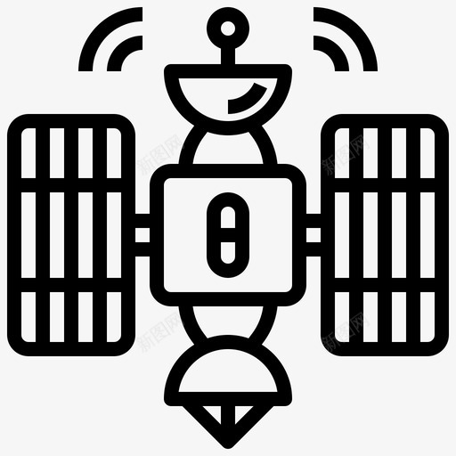 卫星军用78线性图标svg_新图网 https://ixintu.com 军用 卫星 线性